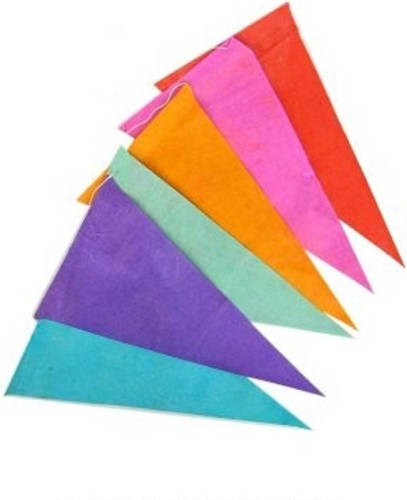 Boland Feestelijk gekleurde slinger met papieren vlaggetjes 10 m - Vlaggenlijnen