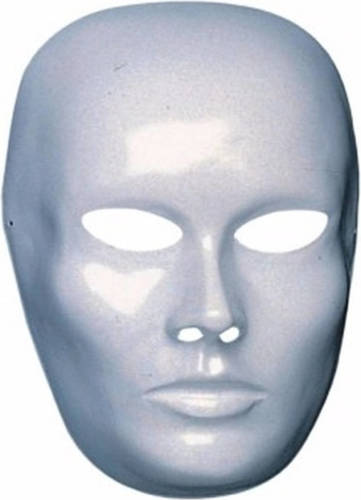 Funny Fashion 3 witte heren gezicht maskers - Verkleedmaskers