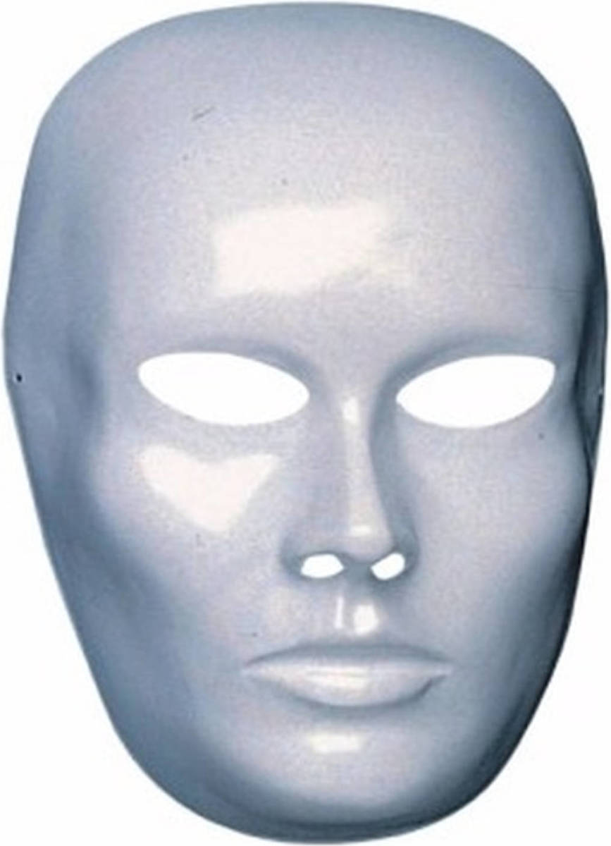 Funny Fashion 3 witte heren gezicht maskers - Verkleedmaskers