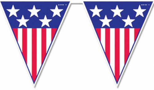 Funny Fashion Vlaggenlijn - Amerika/USA - 4 meter - feest decoratie - Vlaggenlijnen
