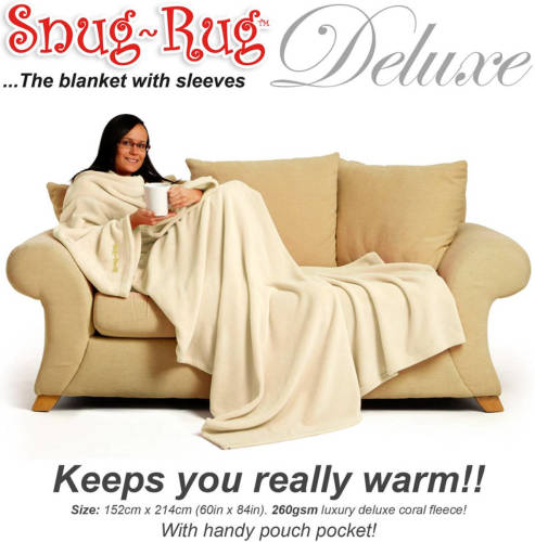 Snug-Rug deluxe met mouwen volwassen - crème