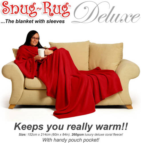 Snug-Rug deluxe met mouwen volwassen - rood