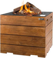 Happy Cocooning Vuurtafel Teakhout Lounge & Dining Vierkant Zwart