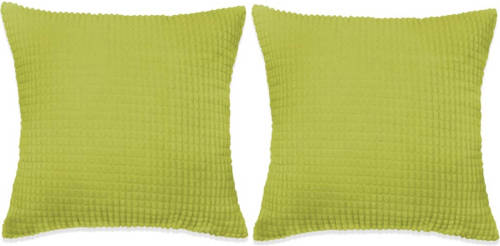 VidaXL Sierkussenset 60x60 cm velours groen 2-delig