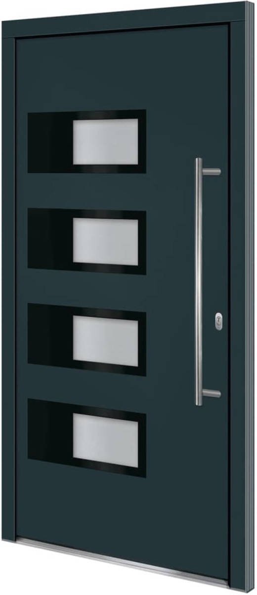 VidaXL Voordeur 110x210 cm aluminium en PVC antracietkleurig