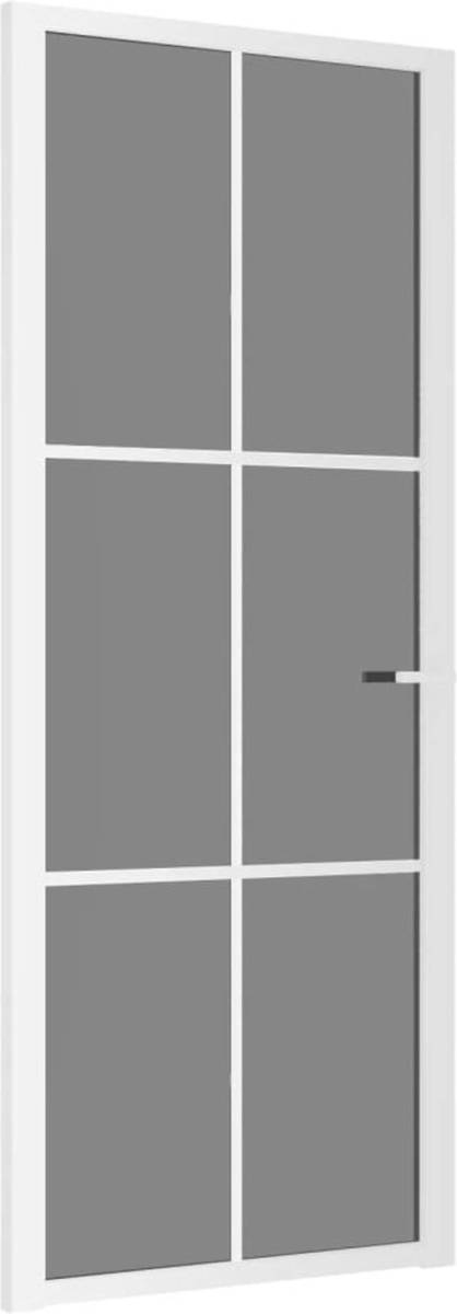 VidaXL Binnendeur 83x201,5 cm ESG-glas en aluminium wit