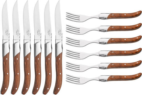 Jay Hill Steakbestek Laguiole - Rozenhout - 12 Stuks
