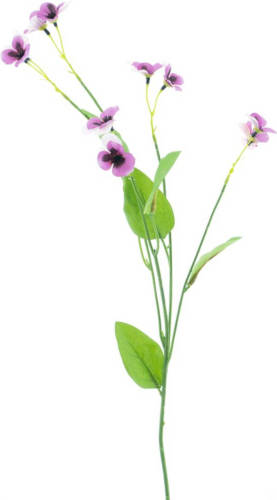 Nova Nature - Mini pansy spray purple 61 cm kunstbloemen