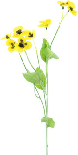 Nova Nature - Mini pansy spray yellow 61 cm kunstbloemen