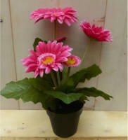 Warentuin Mix - Kunstgerbera roze in pot 25 cm