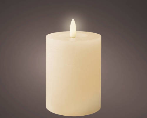 Lumineo - LED kaars d7h11.2 cm creme/warm wit kerst