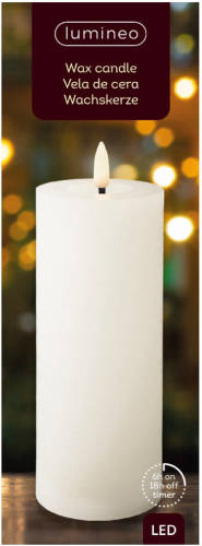 Lumineo - LED kaars d7h19 cm wit/warm wit kerst