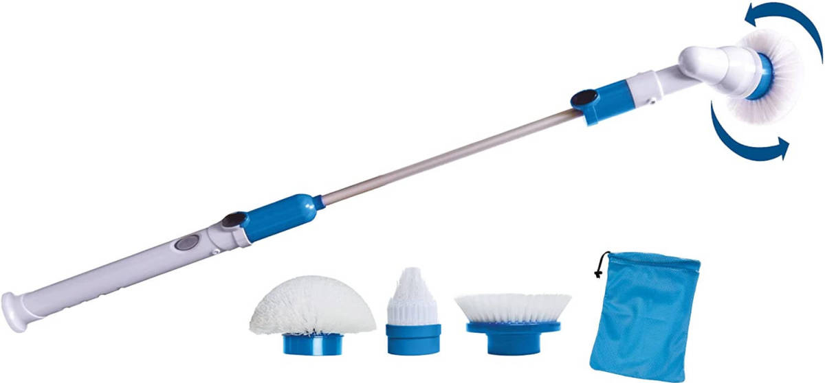 MediaShop Hurricane Spin Scrubber elektrische schoonmaakborstel - roterende schrobborstel met 3 opzetborstels