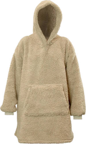 Droomtextiel Hoodie - Oversized hoodie - Teddy Stof - Deken met Mouwen - Chateau Grijs - One Size - Super Zacht