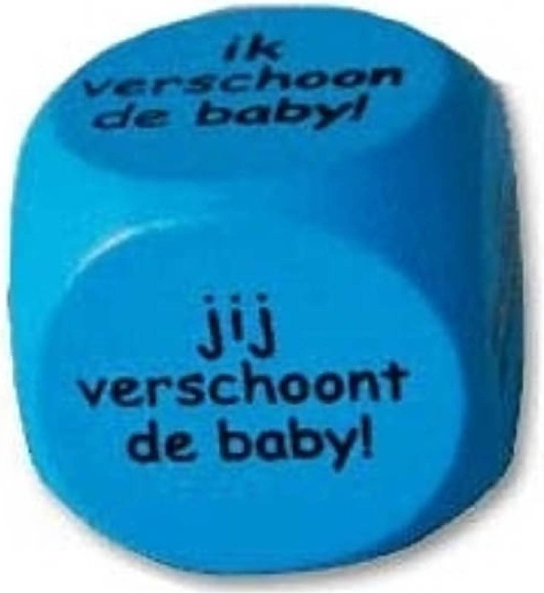 Paperdream Blauwe dobbelsteen Wie verschoont de baby - Fopartikelen