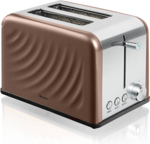 Swan twist toaster 2-slots koper