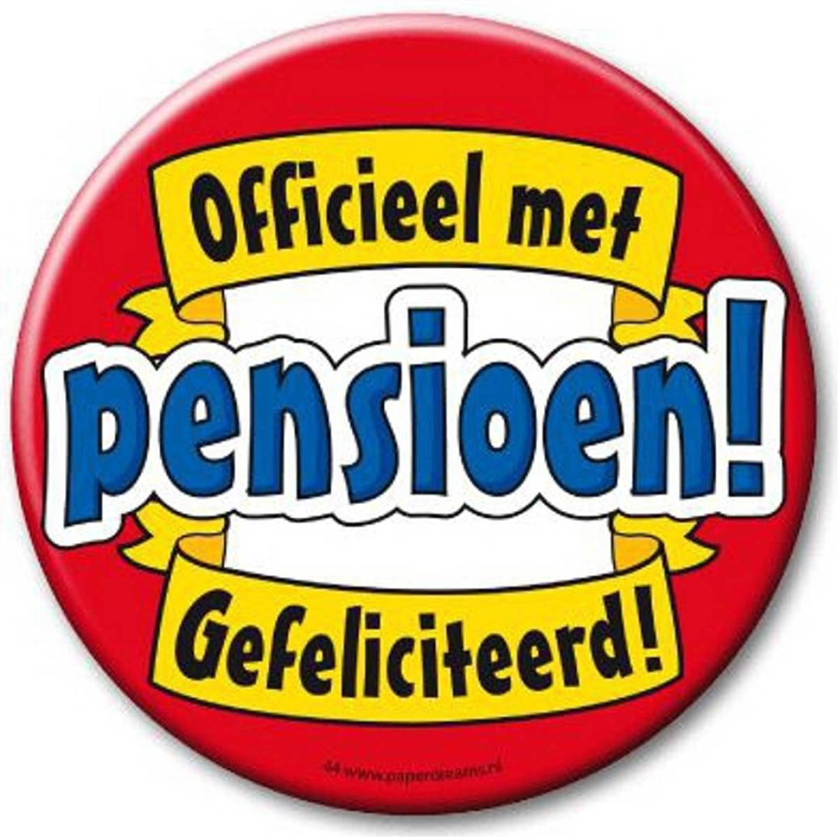 Paperdream Pensioen thema button XXL - Fopartikelen