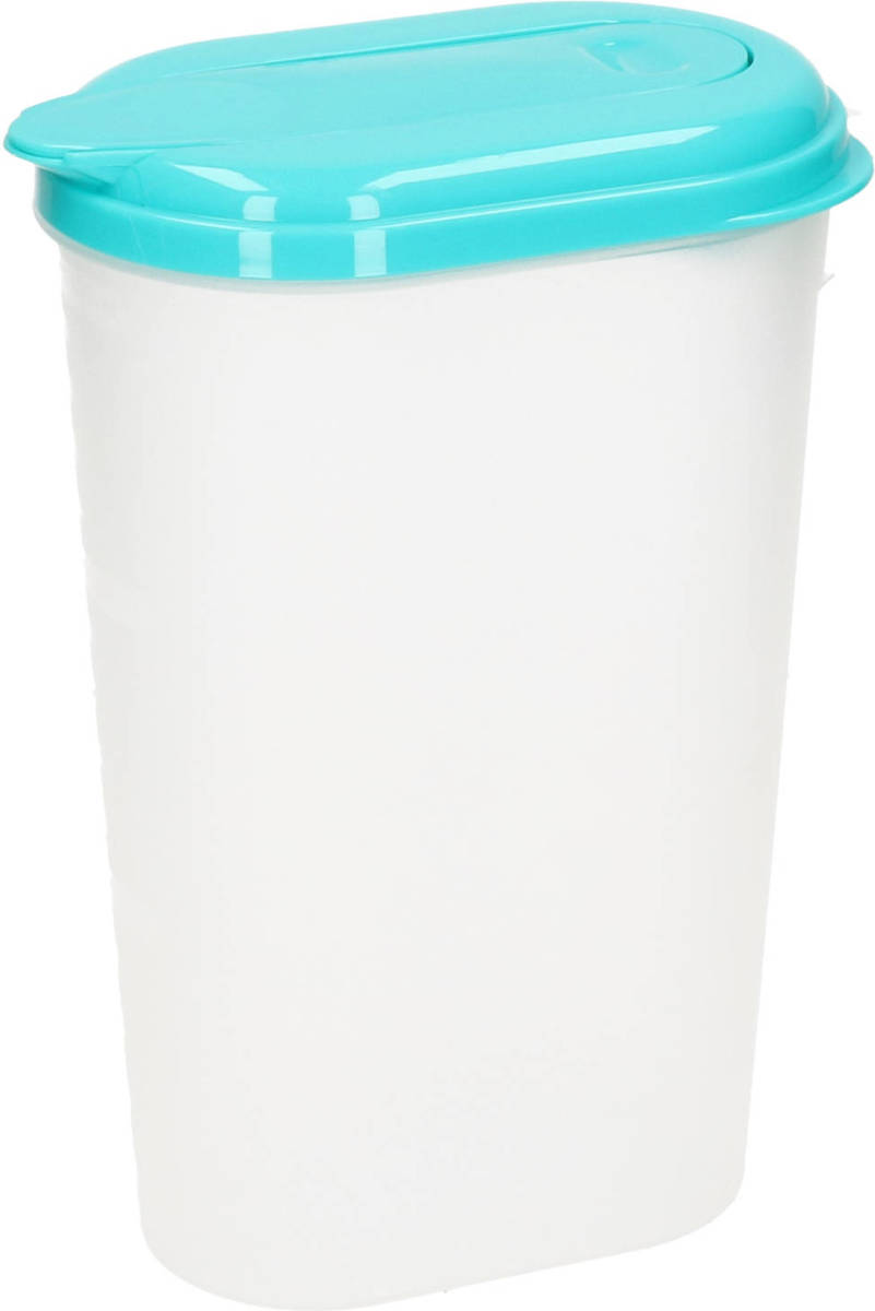 Forte Plastics PlasticForte Waterkan/sapkan - transparant/aqua - deksel - 1.6L - kunststof - Schenkkannen