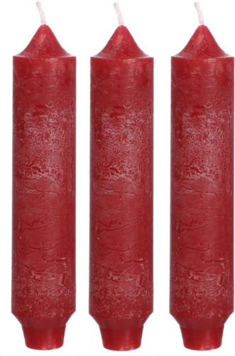 Hortus - Palermo kaarsen set 3 stuks dia. 3.5 x H 17 cm rood