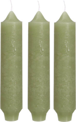 Hortus - Palermo kaarsen set 3 stuks dia. 3.5 x H 17 cm groen