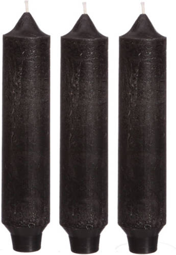 Hortus - Palermo kaarsen set 3 stuks dia. 3.5 x H 17 cm zwart