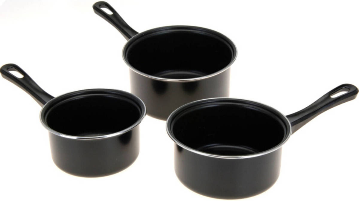 Excellent Houseware 3-delige steelpannen/sauspannen anti-aanbak set 14/16/18 cm - Steelpannen