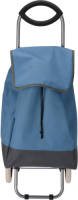 Excellent Houseware Boodschappen en losse spullen trolley - inhoud 30 liter - blauw - Boodschappentas met wielen - Boodschappentrolleys