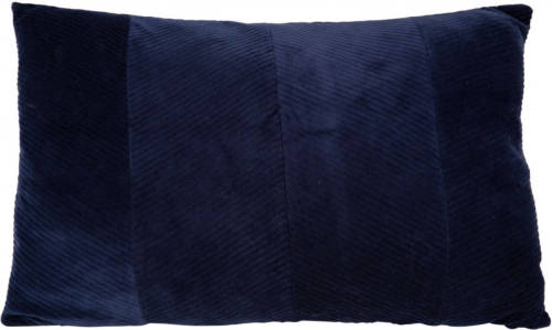 Hoyz Present Time kussen Ribbed 60 x 40 cm polyester donkerblauw