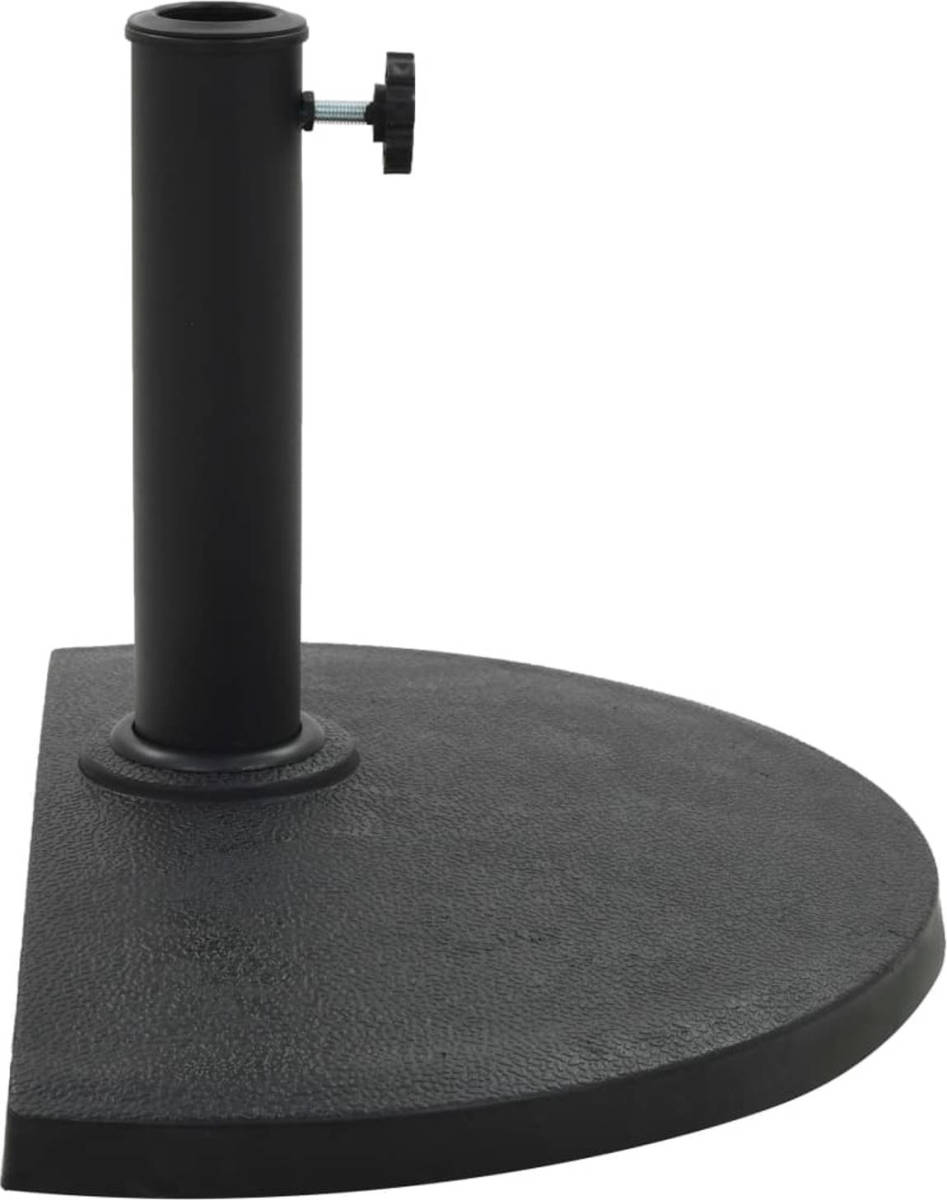 The Living Store Parasolvoet - Decoratieve polyresin parasolhouder - 50 x 32 cm - Zwarte kleur - Met vergrendelingsbout