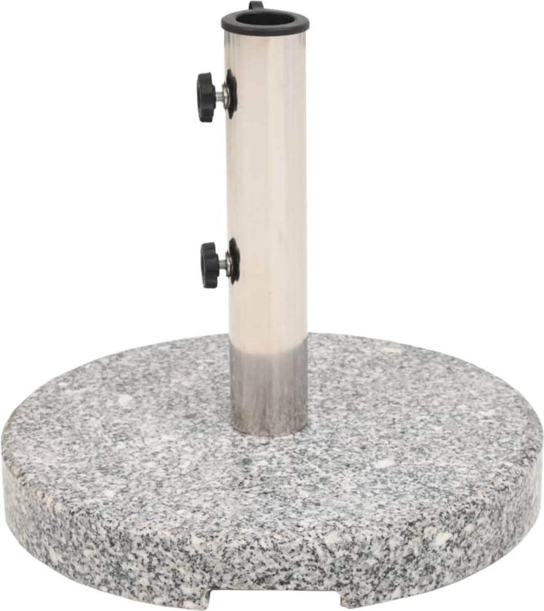 The Living Store Parasolvoet - Graniet - 40 x 36.5 cm - Grijs - 20 kg - Inclusief 2 adapters