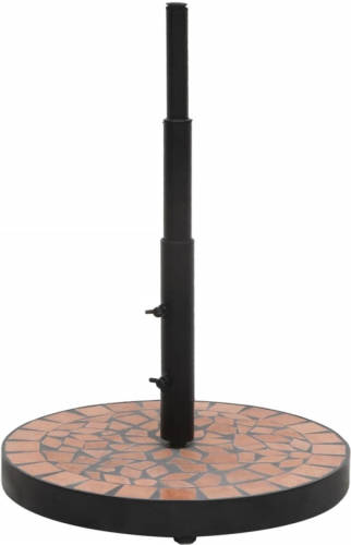The Living Store Terracotta Parasolvoet - IJzer/Keramiek - 40 x 28 cm - Verstelbaar - 12 kg