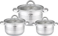 Platinum pannenset RVS zilver 6-delig