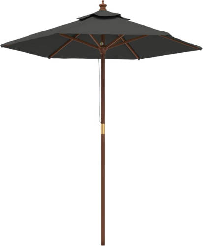 The Living Store Parasol Outdoor - antraciet - 196 x 231 cm - uv-beschermend en kleurvast polyester