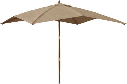 The Living Store Parasol Quadro - 300 x 300 x 273 cm - Massief hardhout - UV-beschermend polyester