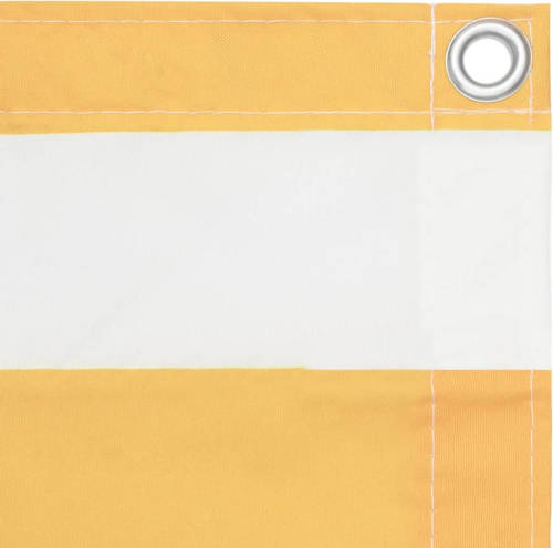 The Living Store Balkonscherm Waterbestendig - 120 x 500 cm - Oxford Stof met PU-coating Kleur- wit en geel