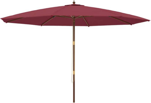 The Living Store Parasol - Bordeauxrood - 400 x 273 cm - Duurzaam polyester - Stabiel hardhouten frame