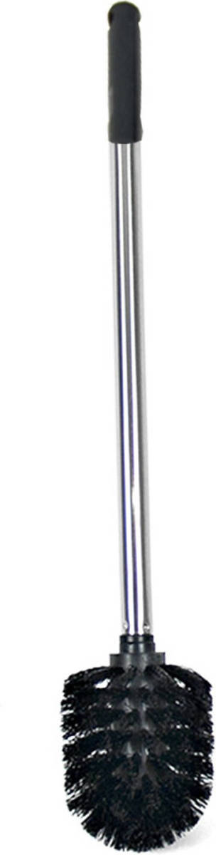 Gerimport Wc/toiletborstel zwart/zilver 34.5 cm van RVS - Toiletborstels