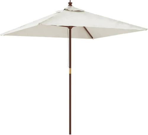 The Living Store Parasol Hardhout - 198 x 198 x 231 cm - Zand - Polyester