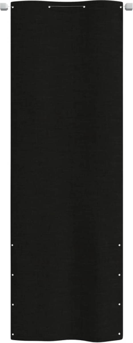 The Living Store Balkonscherm Oxford Zwart - 80 x 240 cm - Waterbestendig - UV-bescherming