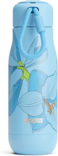 Zoku - Thermosfles RVS, 350 ml, Blauw Bloem Design - Zoku Hydration