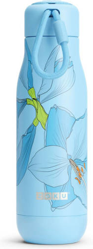 Zoku - Thermosfles RVS, 500 ml, Blauw Bloem Design - Zoku Hydration