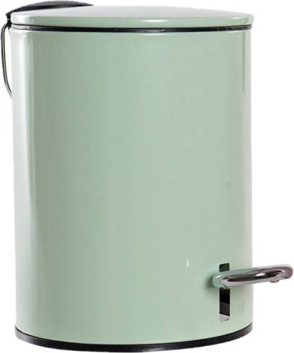 Items Metalen vuilnisbak/pedaalemmer groen 3 liter 23 cm - Pedaalemmers