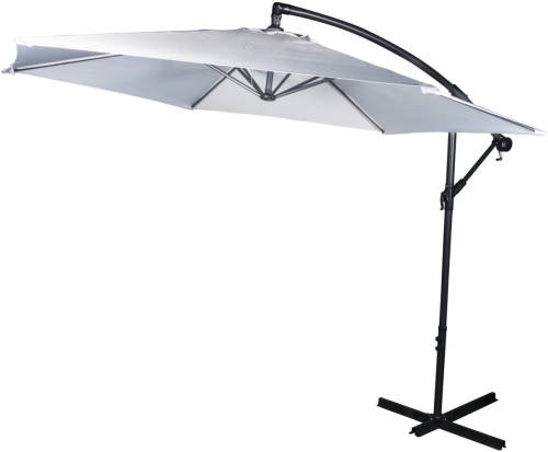 Lifetime Garden Zweefparasol - Parasol met Voet - In Lengte Verstelbaar tot 3 Meter - Grijs