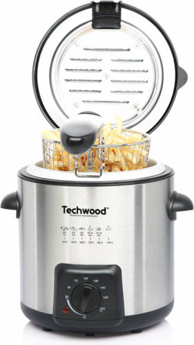 Techwood mini frituur- en fonduepan 2-in-1 rvs