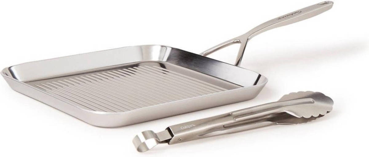Demeyere Specialties grillpan - met tang 24 cm - zwart