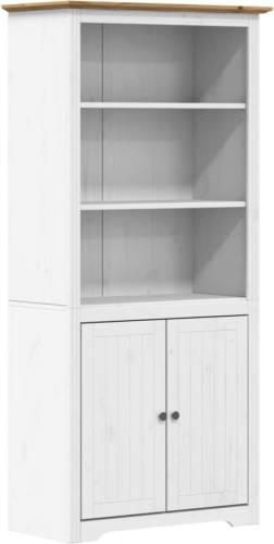 VidaXL Boekenkast BODO 80x40x172 cm massief grenenhout wit en bruin