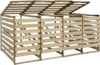 VidaXL Containerberging vierdubbel 240 L ge??mpregneerd grenenhout