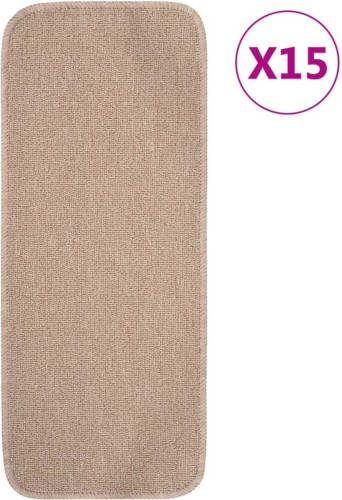 VidaXL Trapmatten 15 st anti-slip rechthoekig 60x25 cm beige