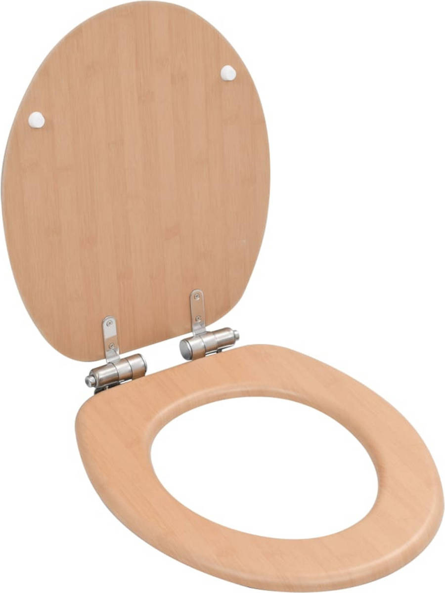 VidaXL Toiletbril met soft-close deksel bamboe MDF