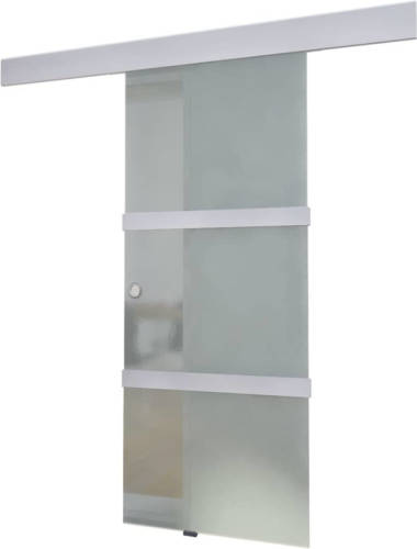 VidaXL Schuifdeur 178 cm glas en aluminium zilverkleurig